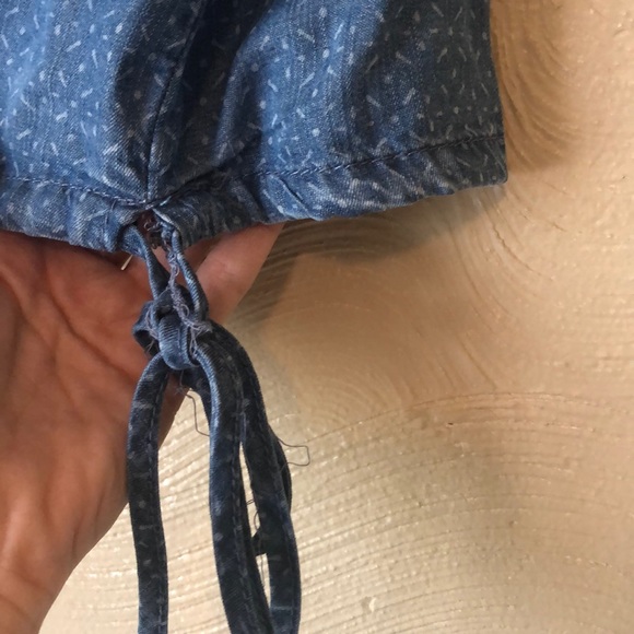 New Chambray Top Summer with String s XL, Blue - Picture 4 of 6